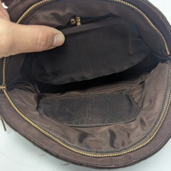 Vintage Velvet Clutch Bag Brown - Picture 4 of 11